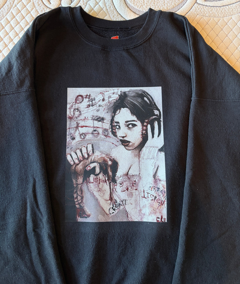 Listen, Create Painting Sweatshirt (black)