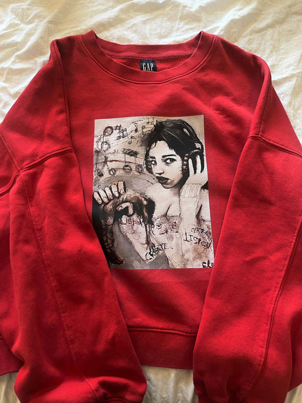 Listen, Create Painting Sweatshirt (red)