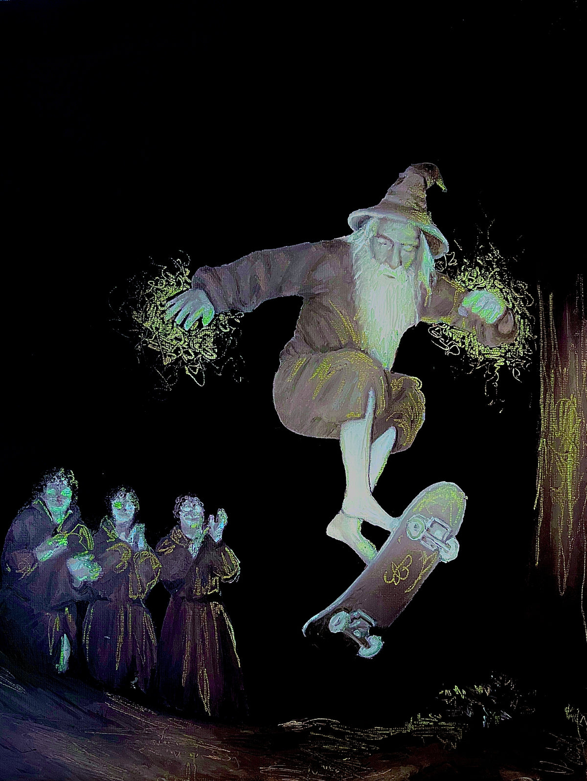 Rad Wizard on Skateboard T-Shirt
